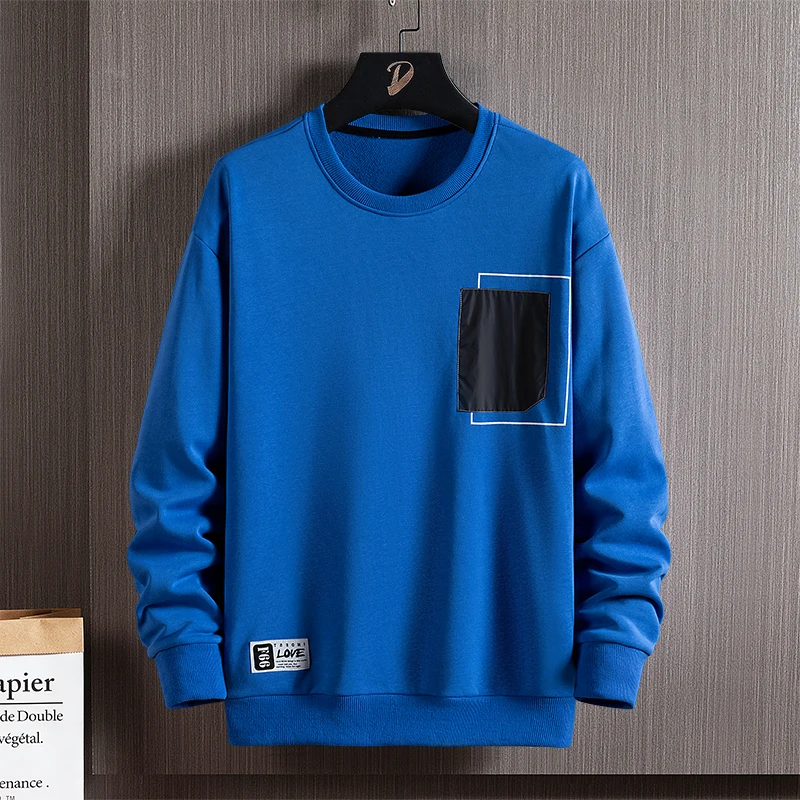 

2022 Hip Hop Street Style O Neck Warm Men's Cotton Sweater T-Shirt Men's Oversized Bottoming Shirt Sports Casual Top L-6XL