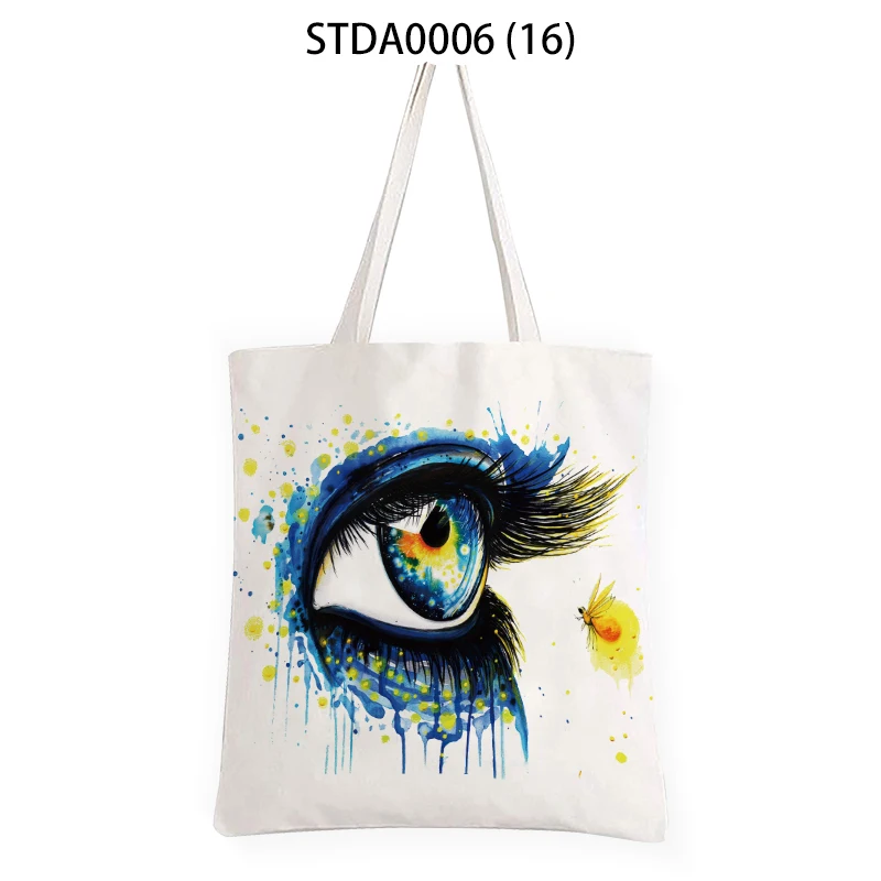 Яркие и красивые холщовые сумки-тоуты с глазами сумка на плечо тканевая