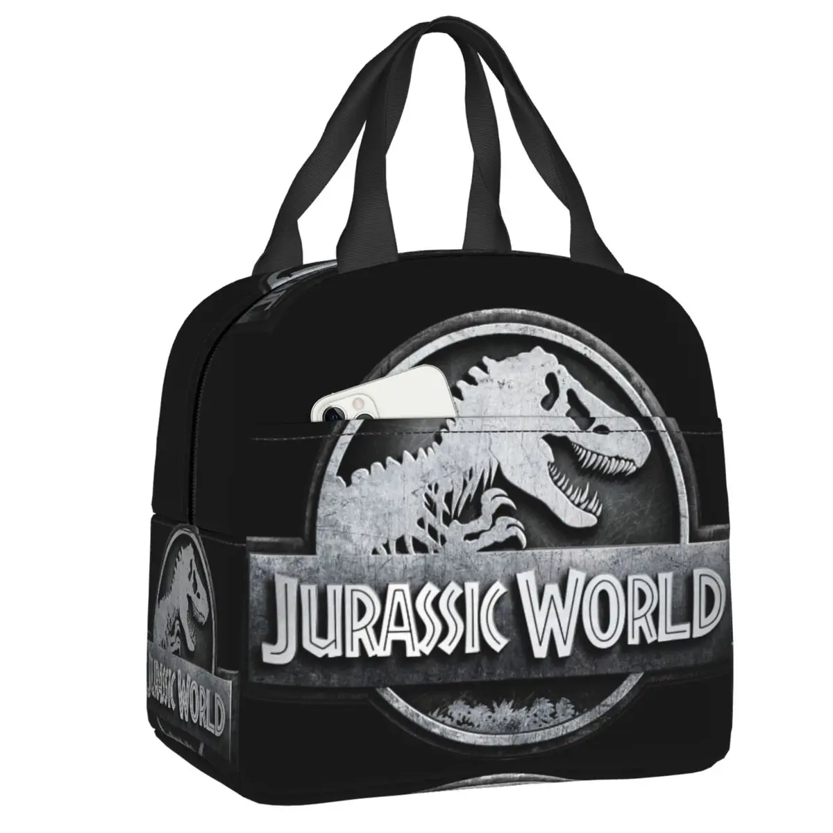 Jurassic Park Insulated Lunch Bags for Work School Dinosaur Print Portable Thermal Cooler Bento Box Women Kids