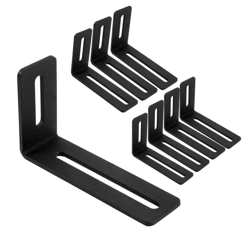 

4 Inch 8 PCS Heavy Duty L Brackets Right Angle Brackets For Wood,L-Shape Corner Brace With Slot
