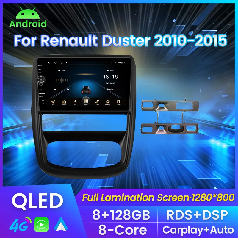 

MLOVELIN QLED Android 11 8G 128G автомобильный радиоприемник для Renault Duster 2010-2015 автомобильный фотоприемник Авто RDS DSP SWC BT