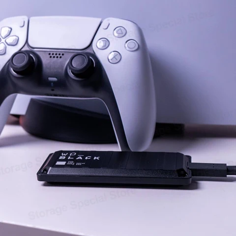 Игровой привод WD_BLACK P40, портативный внешний твердотельный накопитель SSD, высокая скорость до 2000 Мб/с, RGB подсветка для Playstation Xbox, ПК