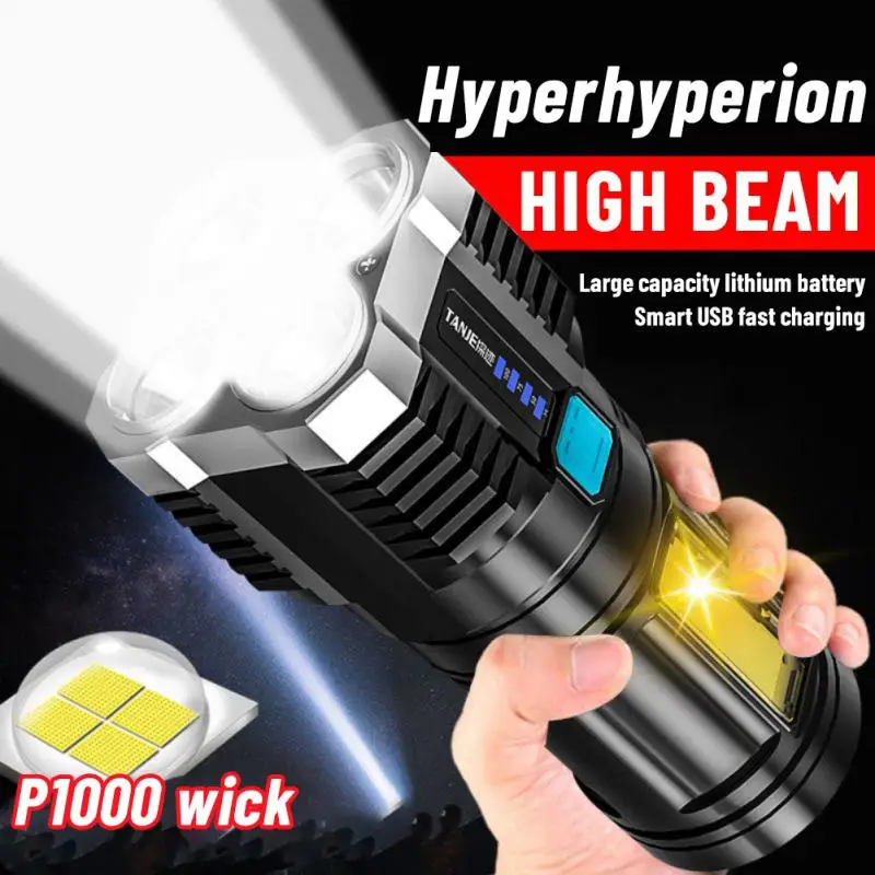 

Flashlights High Power Led Cob Side Light Lightweight Outdoor Lighting ABS Material Torch 7LED Rechargeable Flashlight Powerful