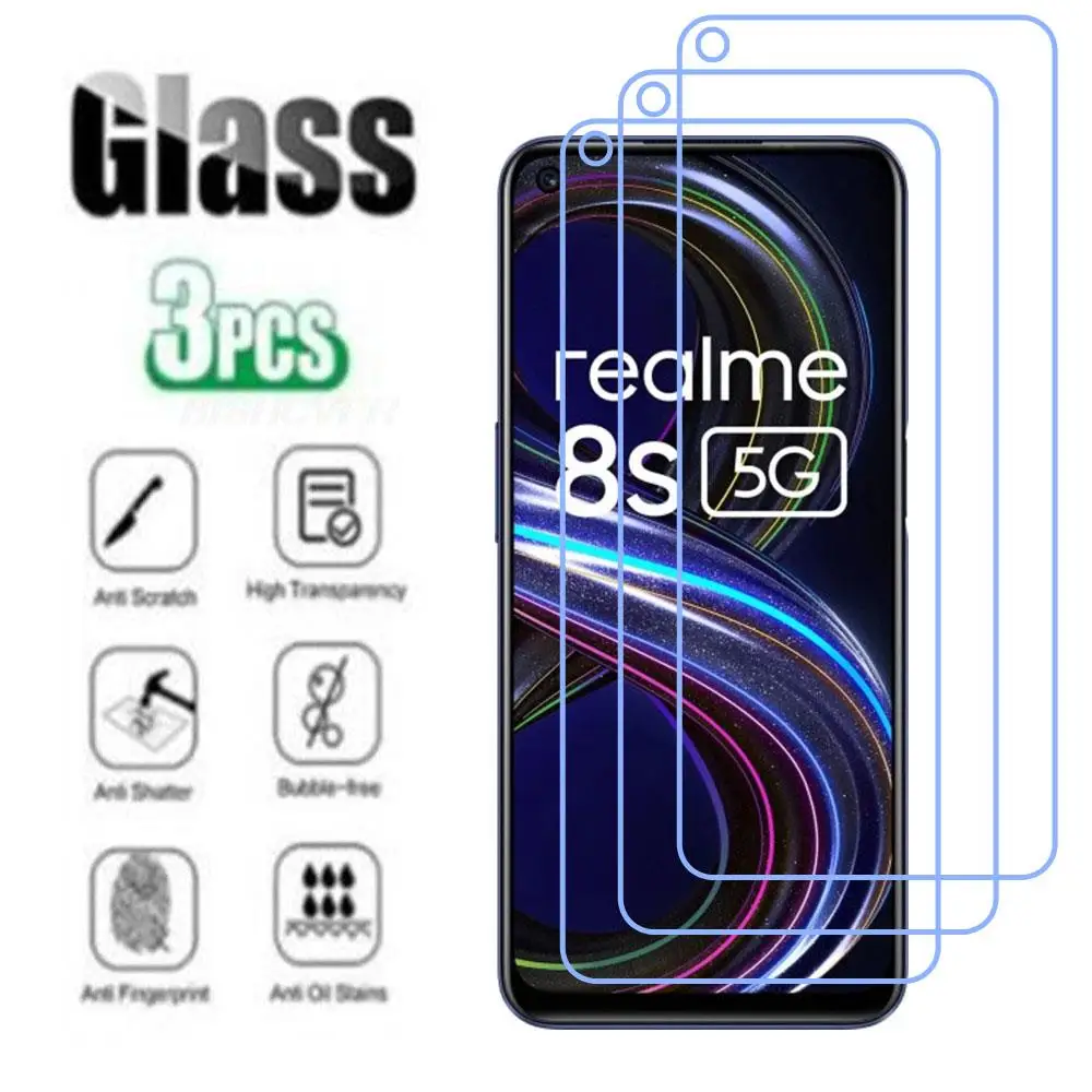 Защитное закаленное стекло 9H для Realme 8s 5G 6 5 дюйма V13 Q3i Narzo 30 K9X защита экрана