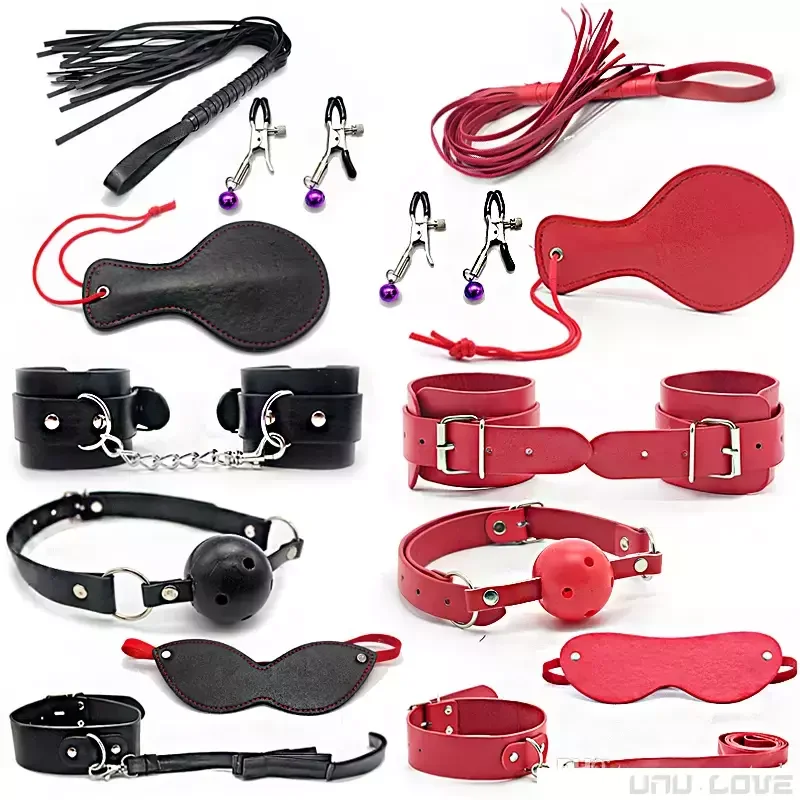 

Sex Bondage Kit Set 7 Pcs Sexy toys,Adult Games slave Toys Set handcuffs Footcuff Whip paddle mouth Gag Couples Erotic Toys