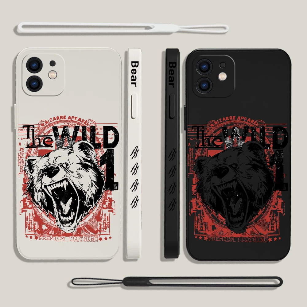 

Cool Cute Bear Pattern Phone Case For Samsung A53 A50 A12 A52 A52S A51 A72 A71 A73 A81 A91 A32 A22 A20 A30 4G 5G with Hand Strap