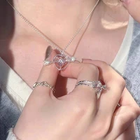 fashion jewelry niche design one arrow through heart pink diamond necklace grace fashion necklace love clavicle chain