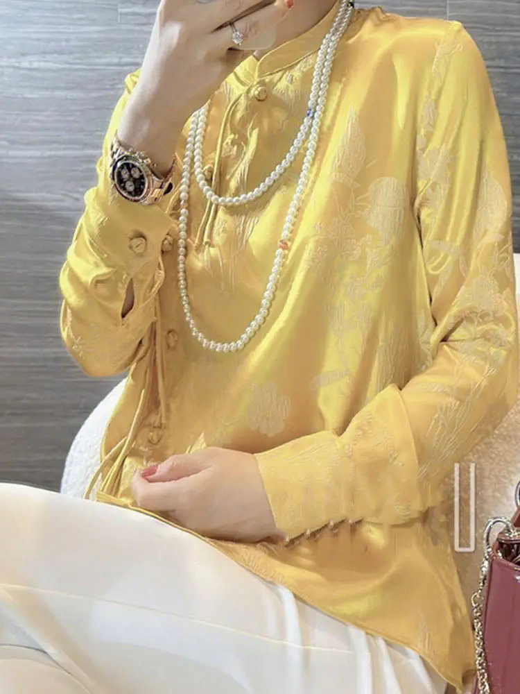 2024 Традиционная рубашка ханьфу в китайском стиле Женская жаккардовая плетеная