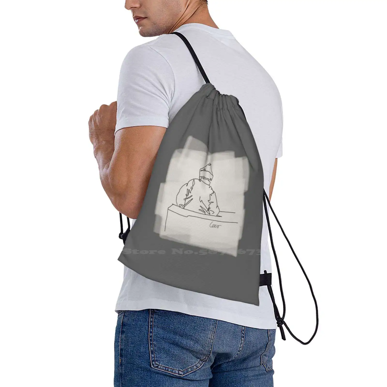 Back Hood Hot Sale Backpack Fashion Bags Hood Mental Lee Antoine Unrolled Line images - 6