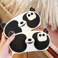 cute 3d kawaii cartoon panda glasses pendant phone case for iphone x xr xs 11 12 13 pro max se2 8 7 6 s plus case soft tpu cover