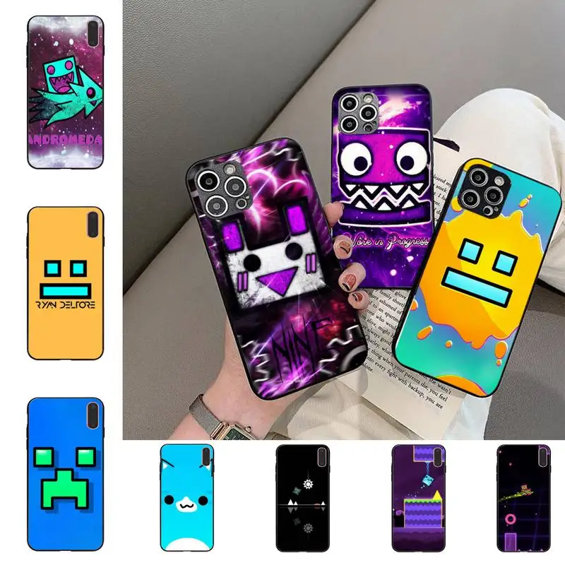 

Geometry Dash Phone Case for iPhone 11 12 13 Mini Pro Max 8 7 6 6S Plus X 5 SE 2020 XR XS Funda Case