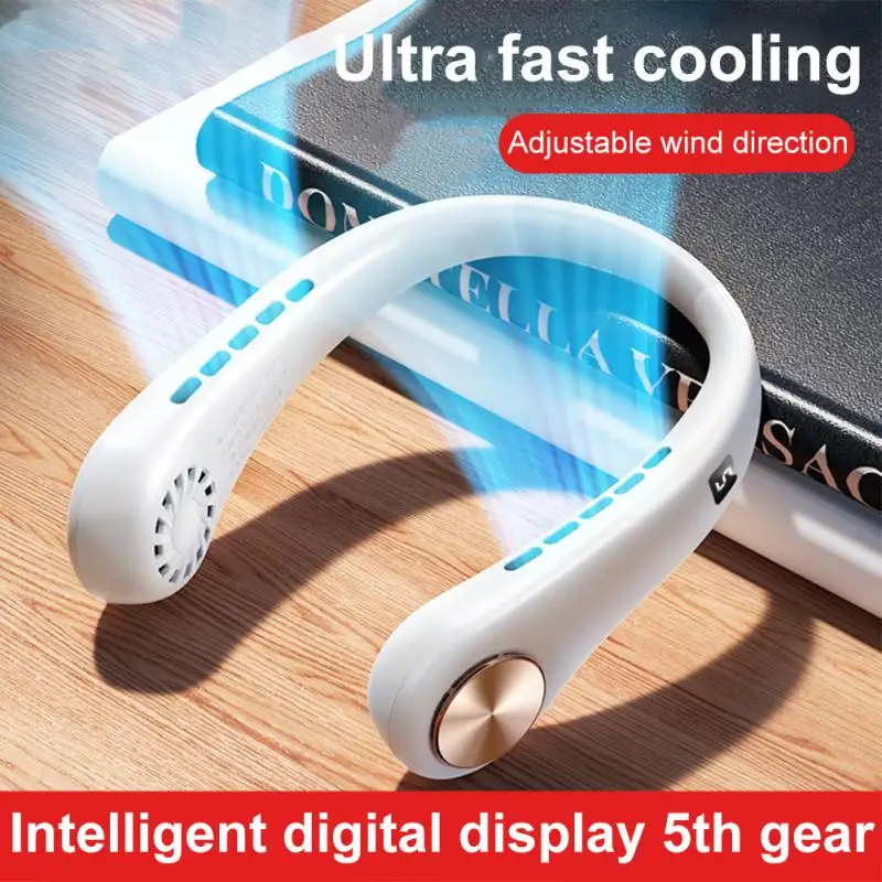 

Hanging Neck Fan 5-speed Adjustment 360° Surrounding Wind USB Charging Portable Cooler Fan