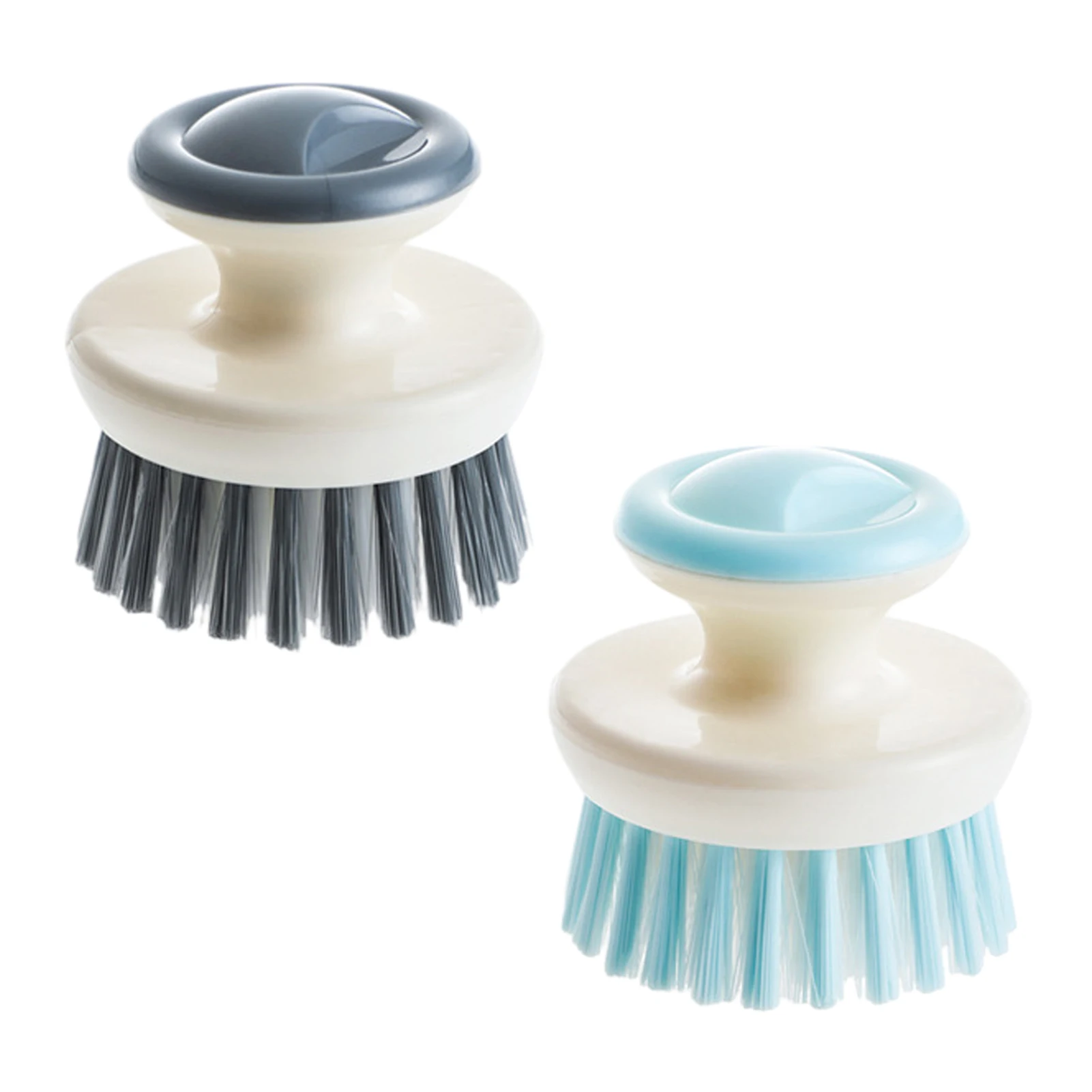 

2pcs Durable Multifunctional Dish Brush Pot Pan Reusable Fruit Vegetable PP Bristle Scrubber Practical For Cleaning Home Kitchen