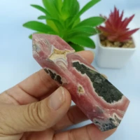 natural red magic stone crystal column with healing mineral decoration