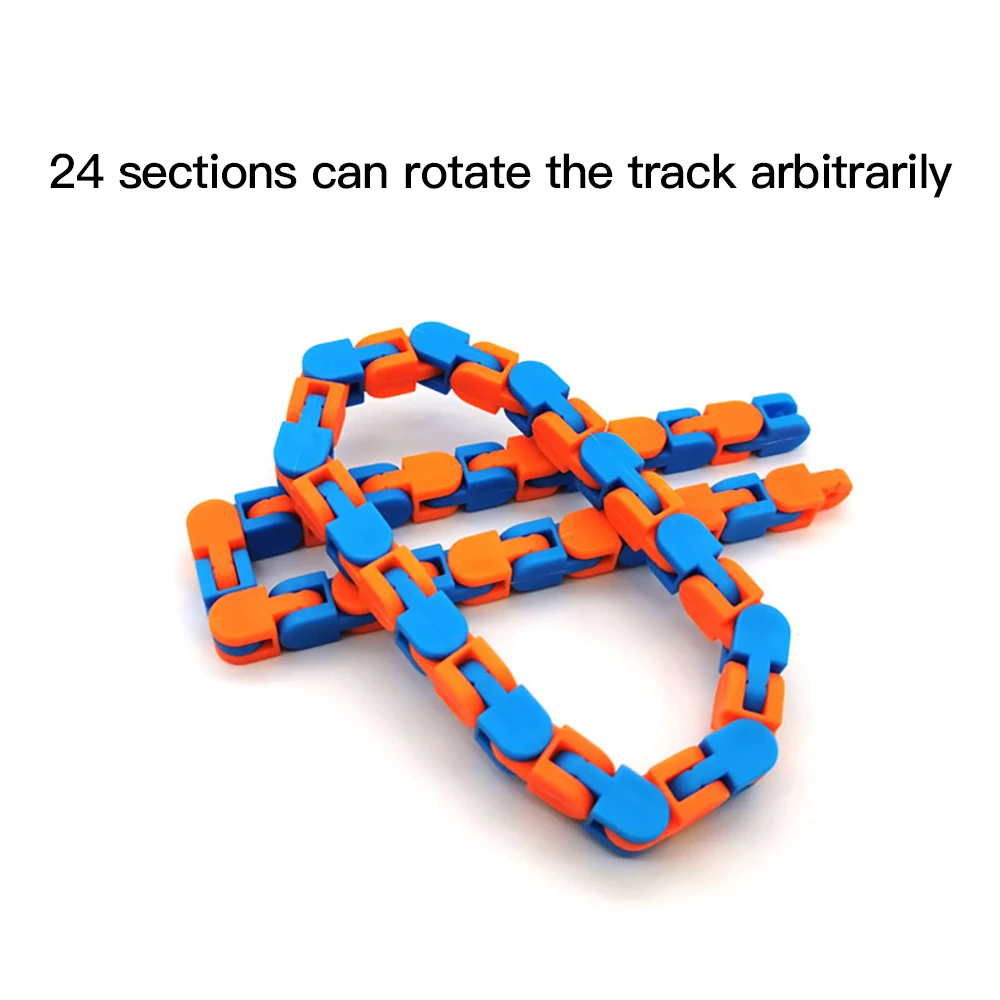 

1pcs New Fidget Toys Wacky Tracks Snap for Anxiety and Stress Relief 24-section Bicycle Chain Foldable Decompression Toy