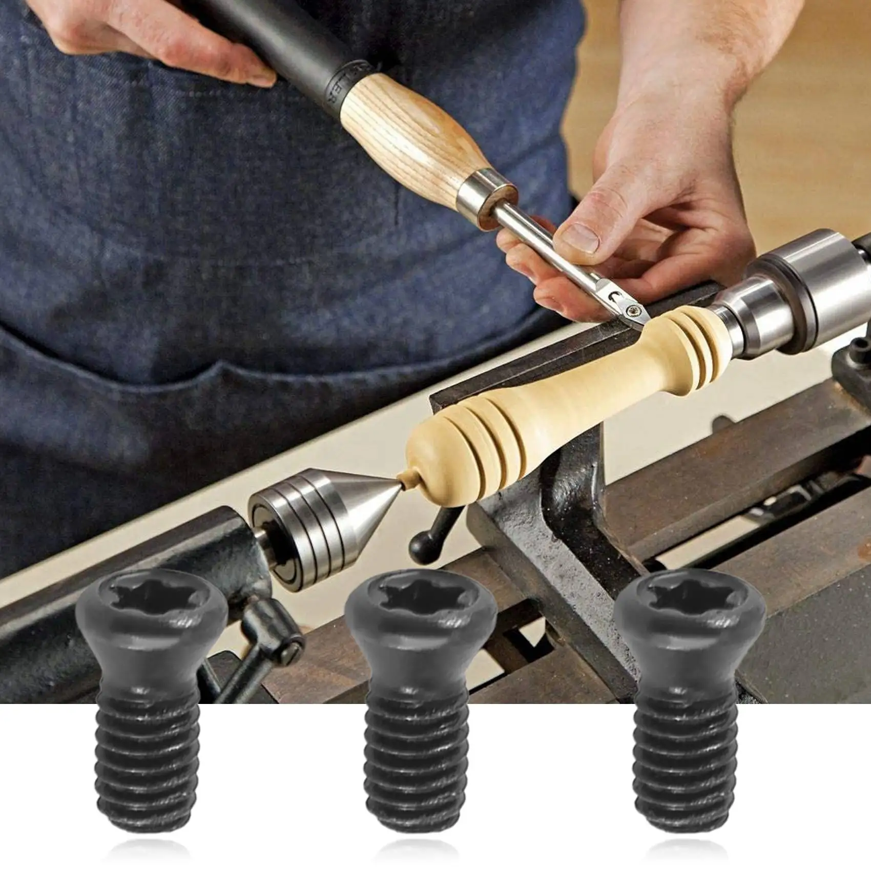 Набор режущих пластин из карбида вольфрама для токарного станка по дереву 3 шт.