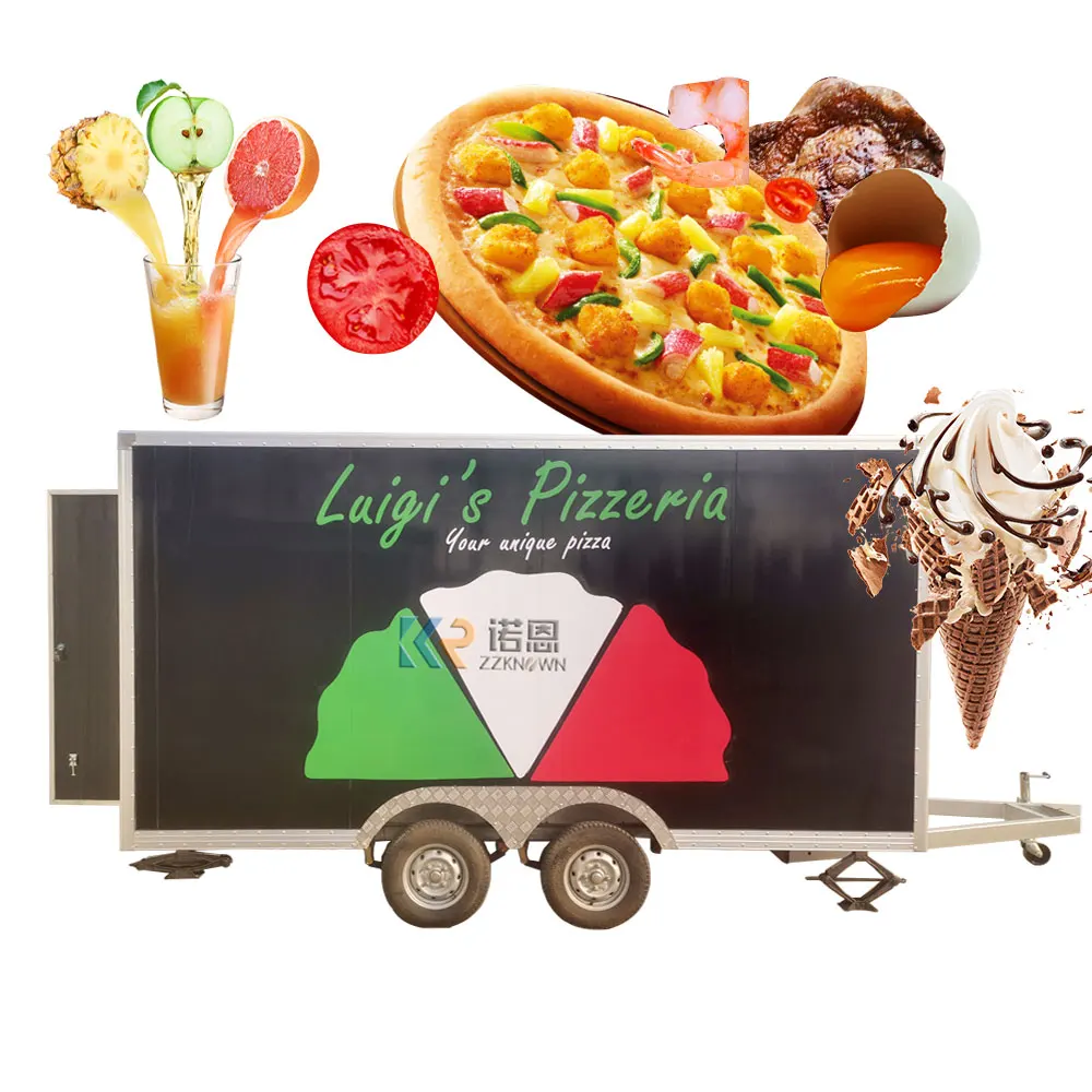 

4M Square BBQ Food Trailer Pizza Hotdog Cart Design Mobile Food Truck Bakery Coffee Ice Cream Vending Kiosk for Sale Usa