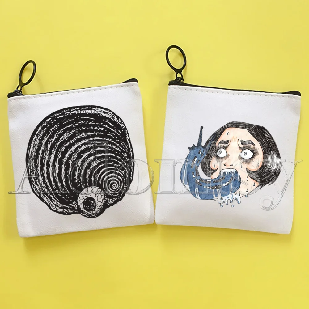 

Junji Ito Hand-painted Wallet Blank Canvas Pure White Cloth Bag Customized Hand-painted Small Coin Bag