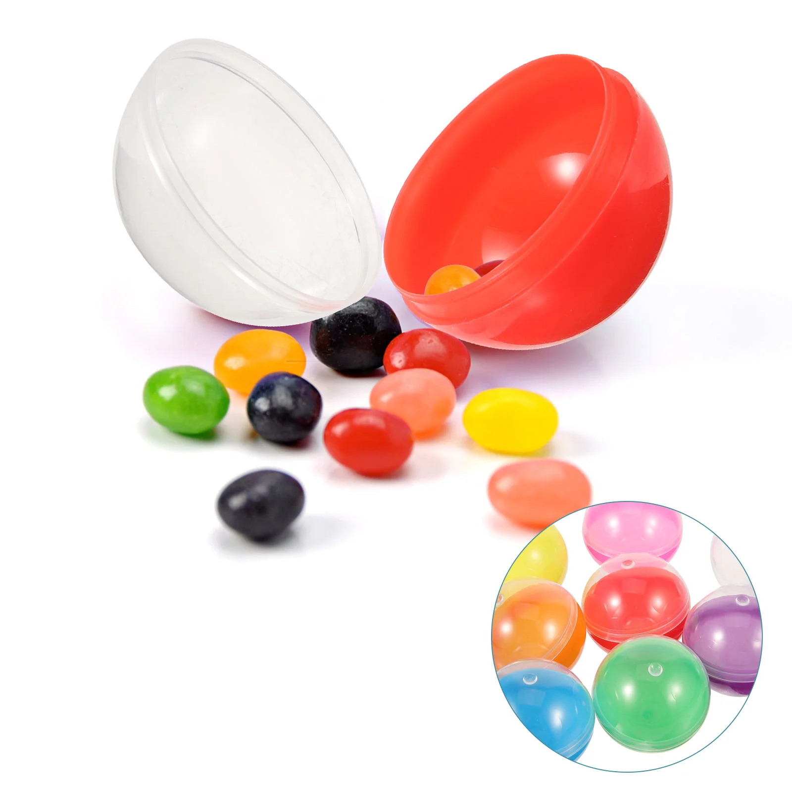 

Empty Round Capsules Reusable Fillable Capsules Vending Machines Plastic Containers 45MM Surprise Ball Can Open Children