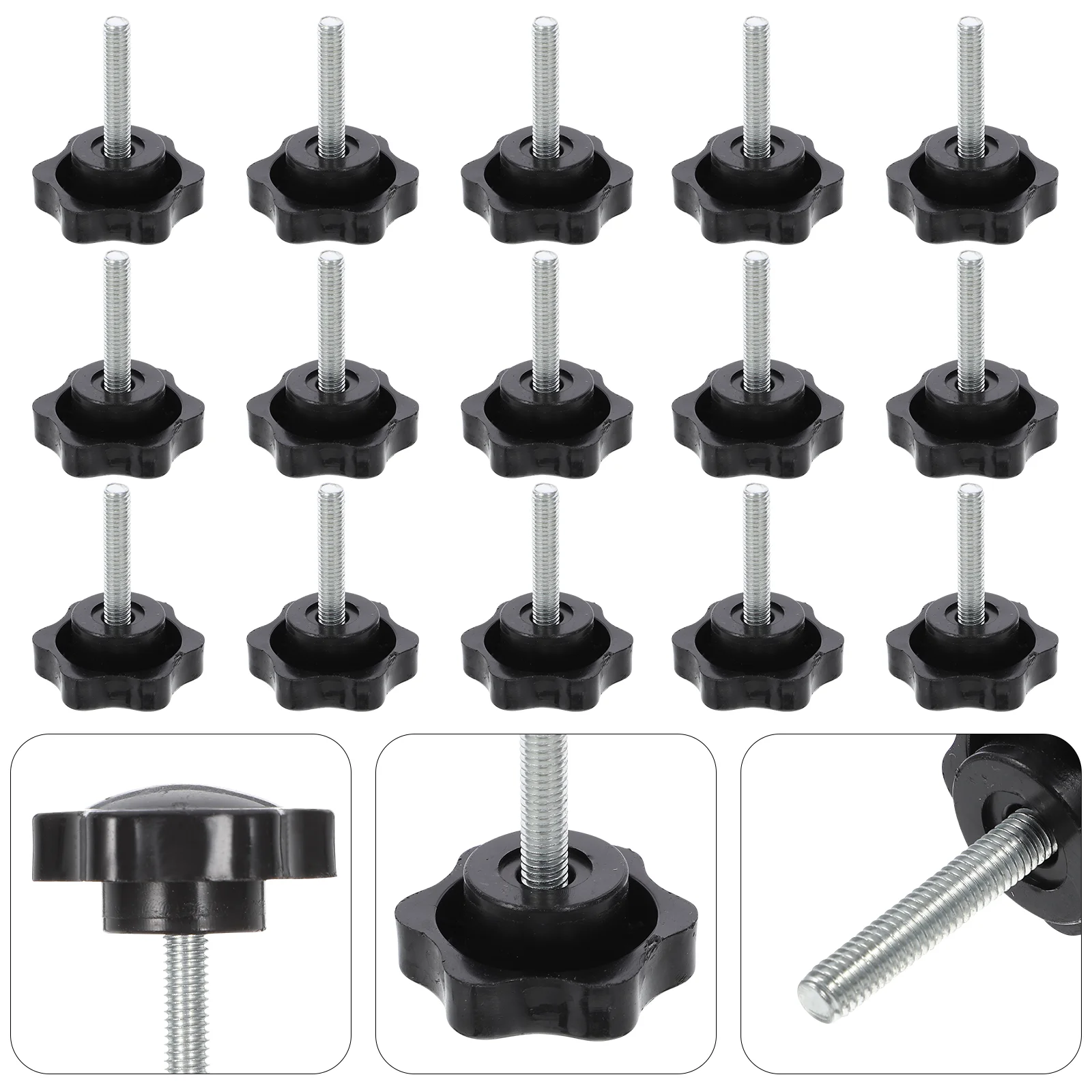 

Screw Knob Clamping T Knobs Track Handle Star Umbrellabolts Knurled Parts Base Black Hand Shape Thread Accessories Hex Threaded