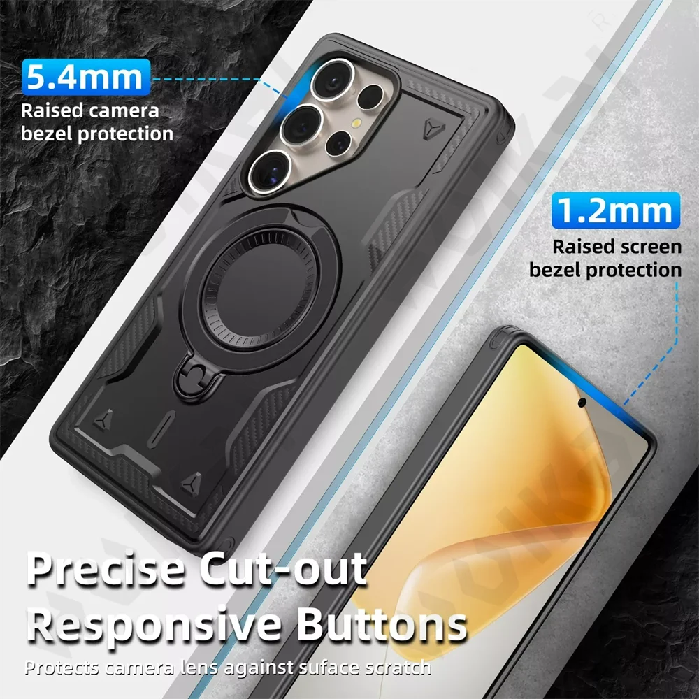 Чехол для Samsung Galaxy S25 S24 S23 Ultra Plus FE A16 A15 A55 4G 5G с вращающейся магнитной прочной