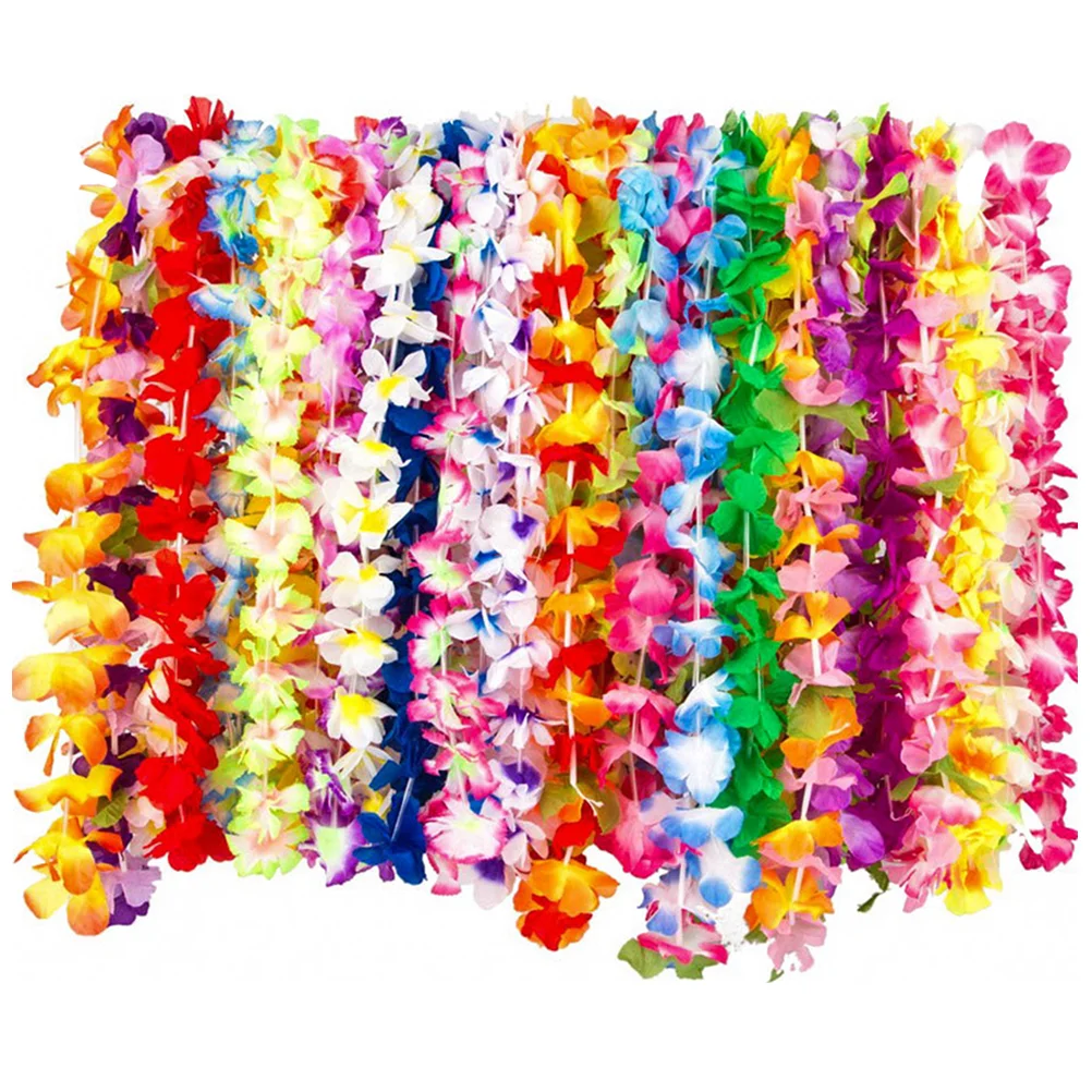 

Luau Party Supplies Beach Decorations Flower Garlands Hawaiian Tropical Necklace