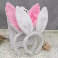 cute easter adult hairband cute rabbit ear pink headband prop plush hairband bunny ear party decorations for home