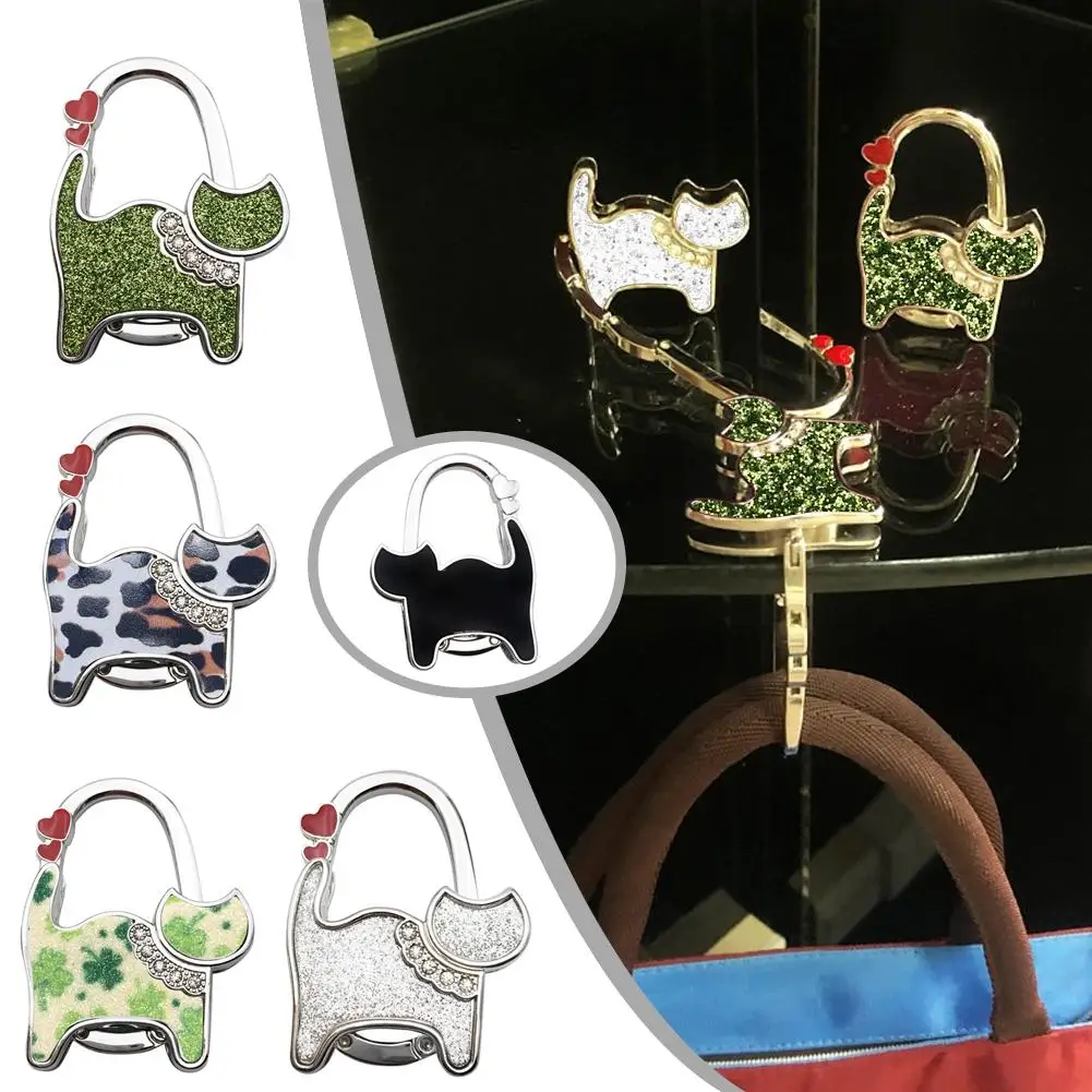

Portable Cat Shape Alloy Folding Purse Handbag Holder Strong Hook Table Hanger Metal Secure Gift For Women Bag Organizer P9O8