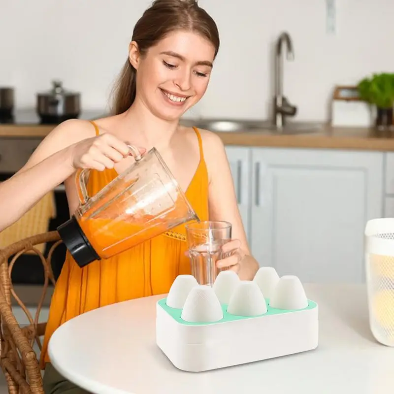 w lodzie Formy do lodów na patyku Food Grade Cute Popsicle Maker Silikonowe foremki lodu 6-wgłębieniowe wielokrotnego użytku Łatwe uwalnianie