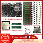 Набор материнской платы B250 BTC для майнинга LGA1151 с ЦПУ G3900 12 USB3.0 до PCIE слот GPU 816 ГБ 2133 МГц DDR4 ОЗУ для майнинга