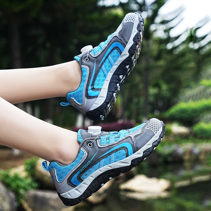 2023 New Mesh Breathable Button Women Climbing Shoes Anti-shock Womens Walking Sneakers Comfortable Outdoor Women's Sports Shoes