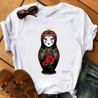 russian doll t shirt womens clothing 2022 funny summer fashion tshirt femme white casual t shirt female harajuku shirt