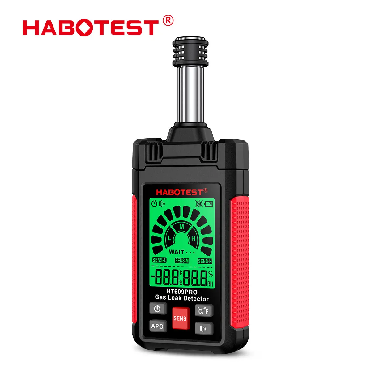 Фото Детектор утечки газа HABOTEST, детектор горючих газов, тестер утечки метана и пропана, измеритель температуры и влажности, звуковая сигнализация HT609PRO №2