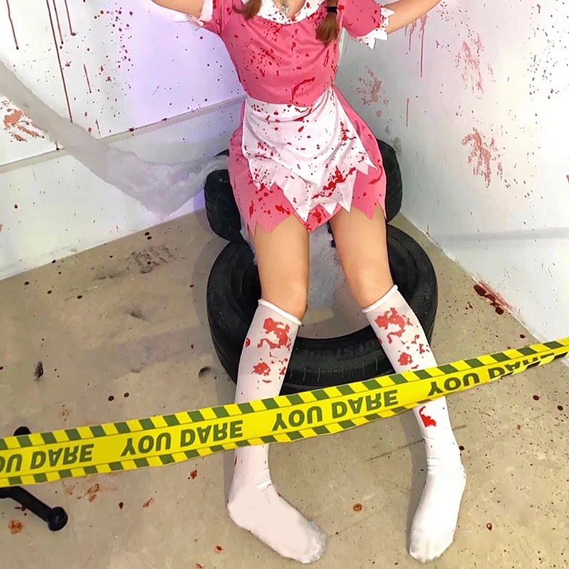 Костюм на Хэллоуин для женщин одежда маскарада кровавые носки чулки медсестры