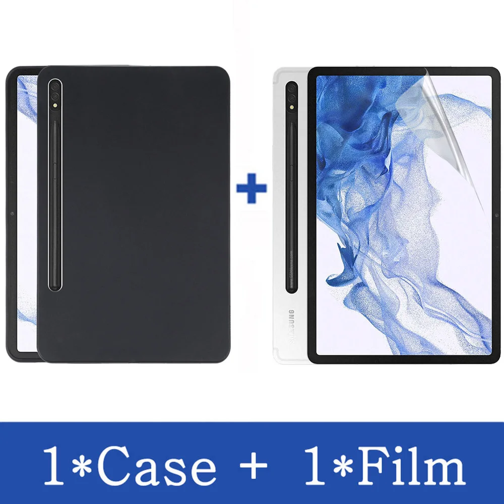 

Чехол для планшета Samsung Galaxy Tab S8, 2022, женский, гибкий мягкий силиконовый чехол, черный чехол X700 X706