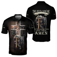 summer shirts women for men a warrior of christ i said amen jesus polo shirt 3d printed short sleeve t shirts