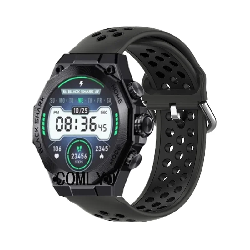 Ремешок для смарт-часов Black Shark S1 Pro классический силиконовый дышащий спортивный