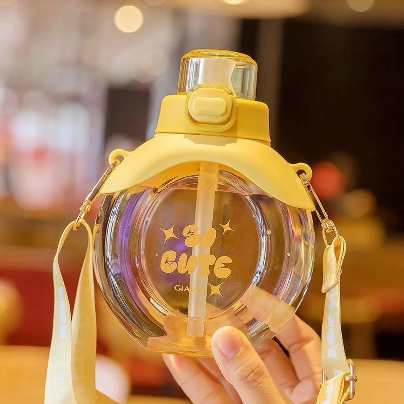 Круглая круглая бутылка для воды 480 мл милая девушка большая емкость уличная