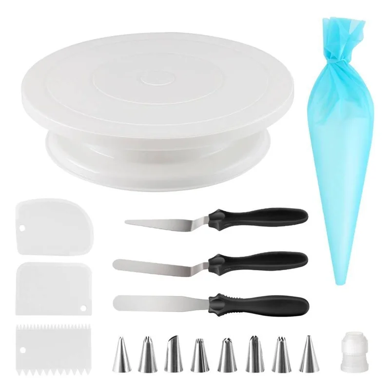 

17-piece Set of Cake Turntable Decoration Turntable Cake Decoration Mouth Decoration Bag Spatula Baking Tool Kitchen Accessories