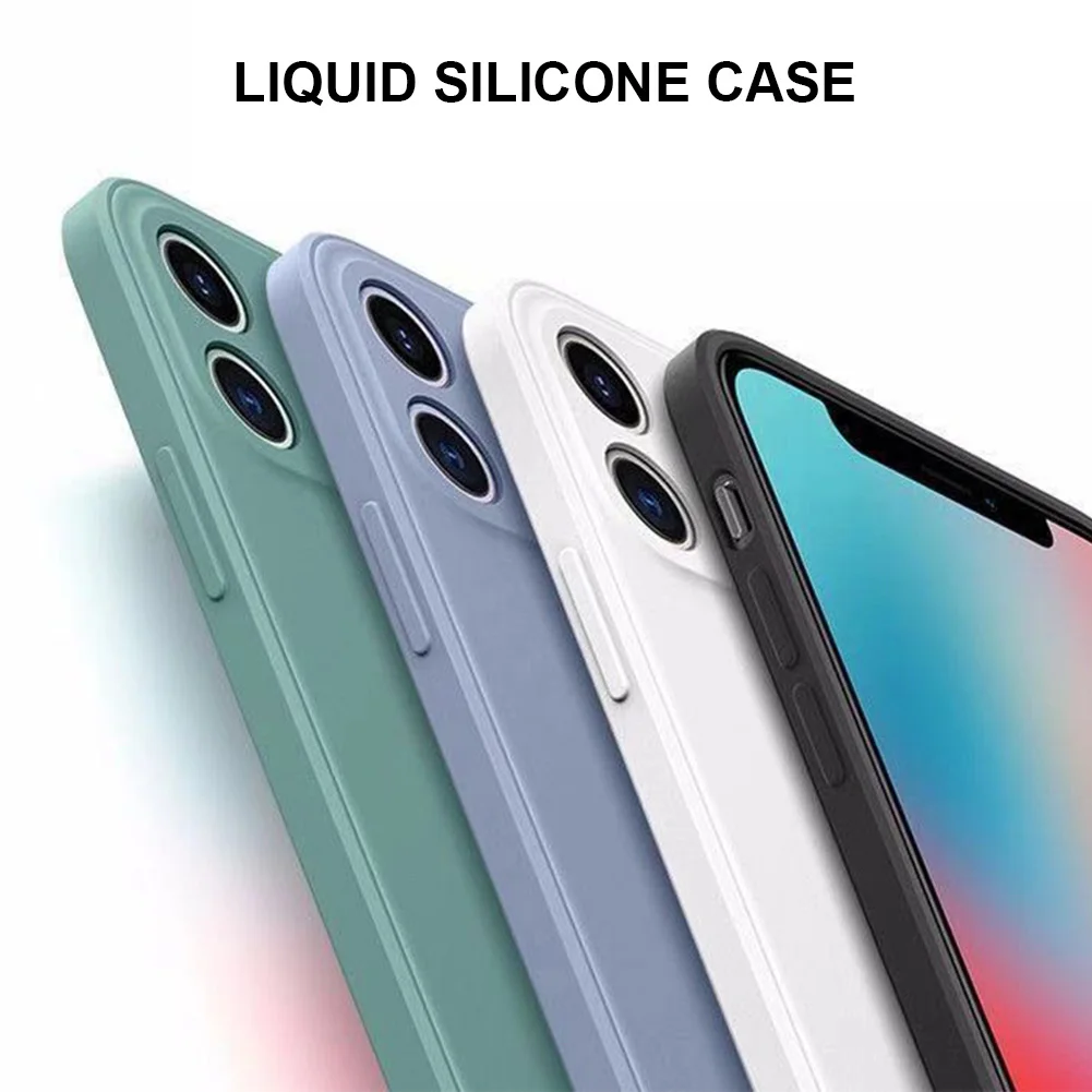 

Fashion Liquid Silicone Phone Case For iPhone 6 6s Plus 7 8 X XR Xs 11 Pro Max 12 13 mini SE 2020 Soft Full-Body Protecive Cover