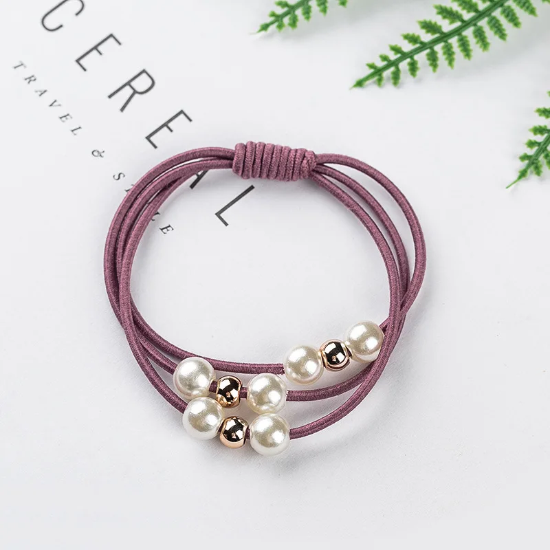 Простые эластичные резинки для волос с имитацией жемчуга в Корейском стиле