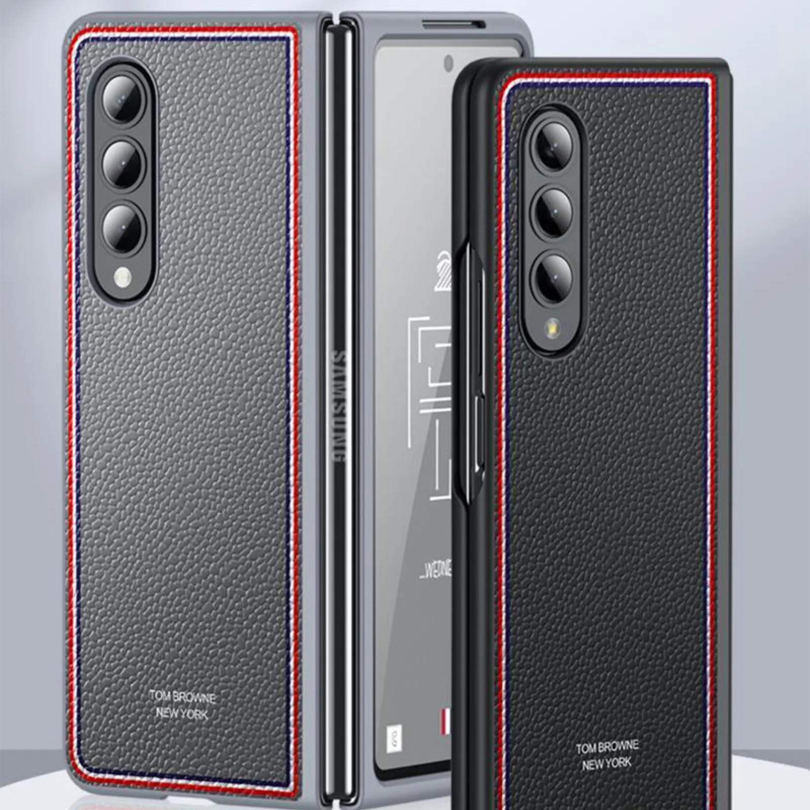 

Чехол для телефона из натуральной кожи для Samsung Galaxy Z Fold 4, складной чехол для смартфона, Тонкий Кожаный противоударный чехол, защитный чехол