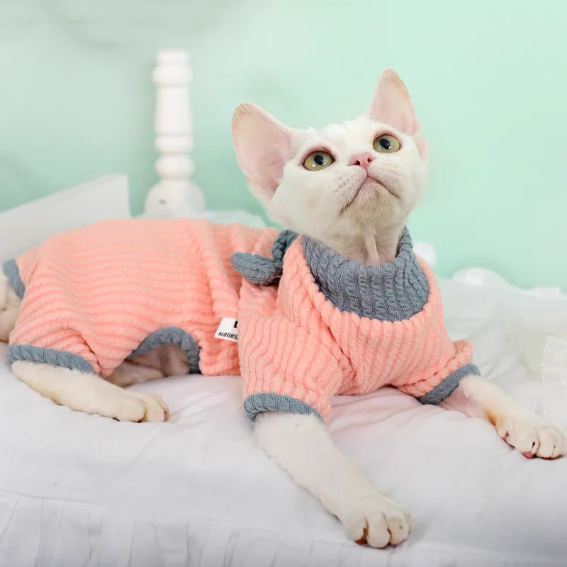 Розовое хлопковое пальто с бантом для женщин теплый синий свитшот кошек одежда