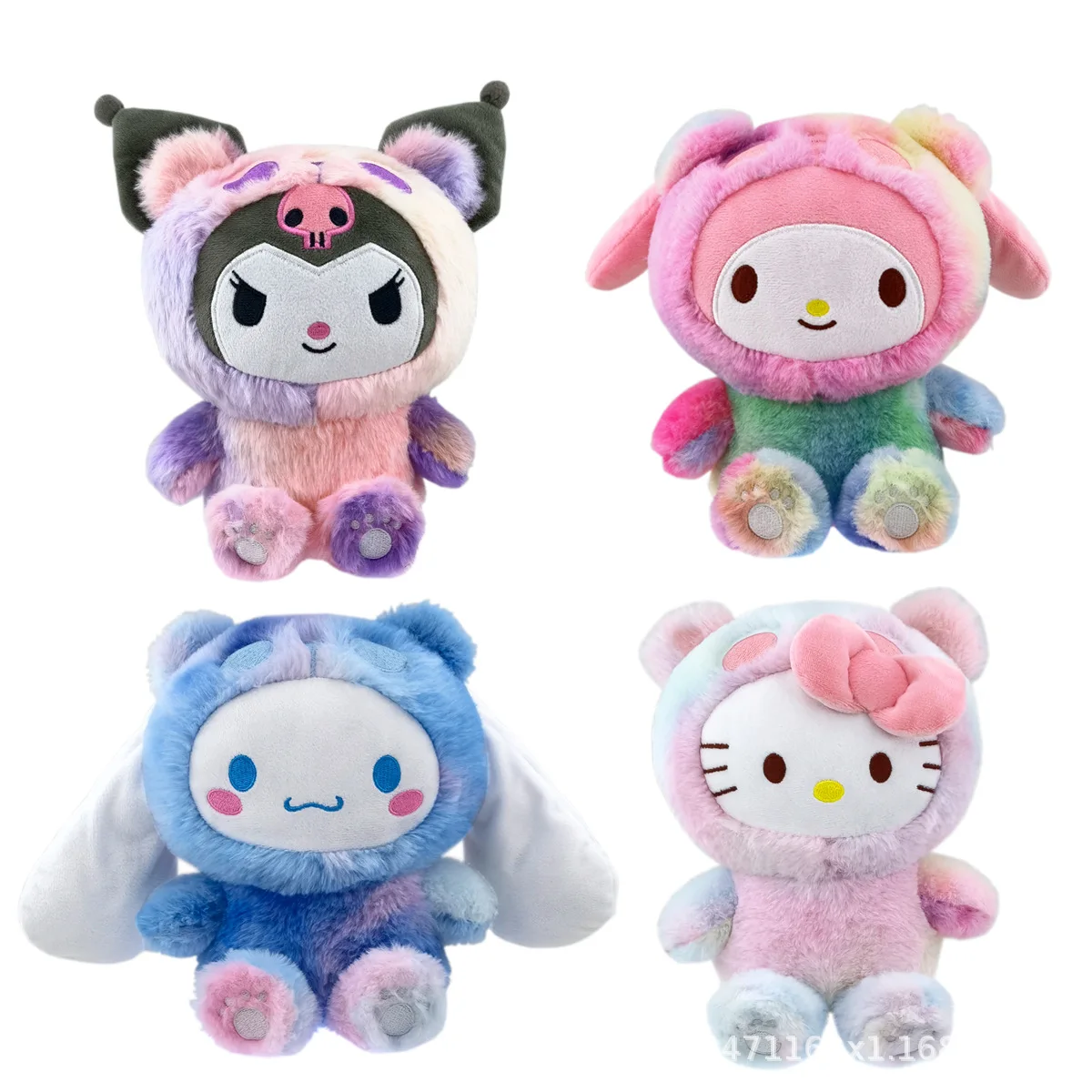 

Sanrio Plush Doll Miniso Famous Innovative Kuromi Melody Cinnamoroll Hello Kitty Doll Cross Dressing Panda Fancy Series Gifts