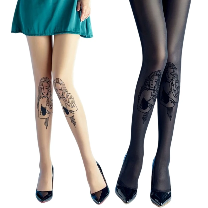 

Колготки с принтом букета девушки пикантные женские колготки женские эластичные бесшовные леггинсы