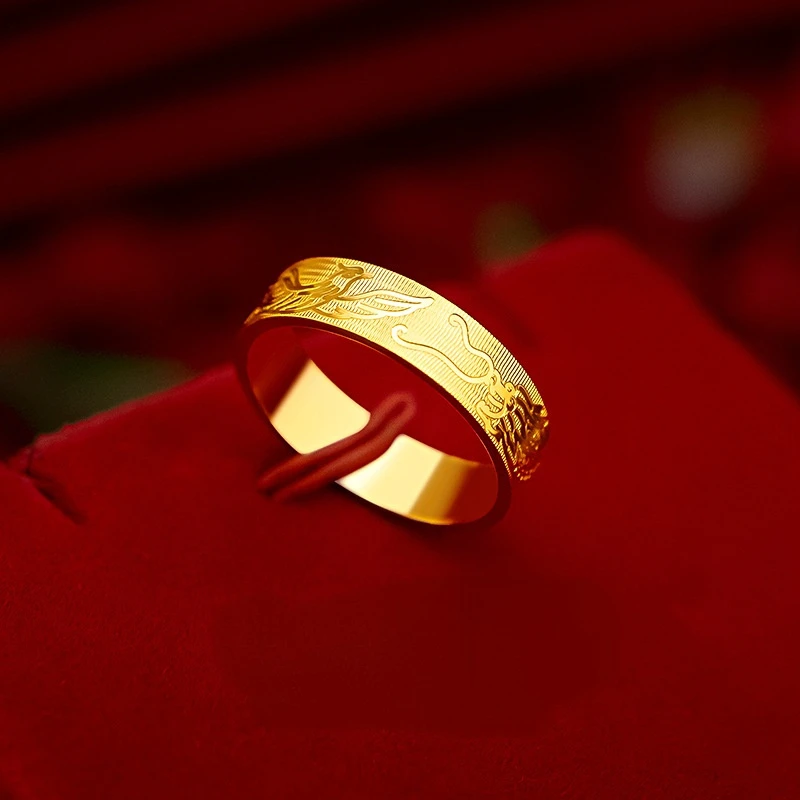 

Simple 24k yellow Gold Plated Car Flower Rings for womens Fashion Closed Rings not fade Wedding Anniversary High Jewelry Gifts