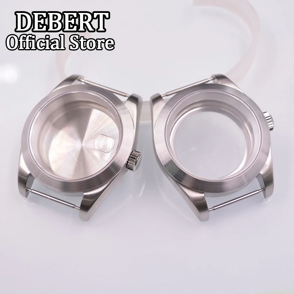 

DEBERT 36mm/39mm Silver Men's Watch Case Sapphire Glass Fit NH35 NH36 ETA2824 2836 Miyota8205 8215 821a Movement Watch Accessory