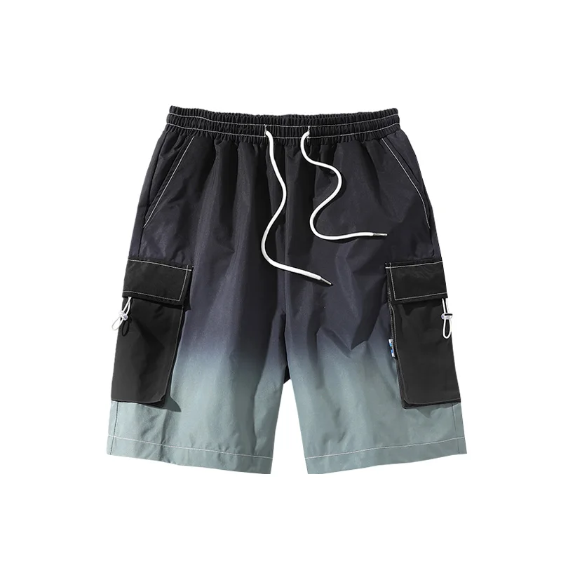 Шорты мужские прямые с градиентом Модные свободные короткие штаны уличная