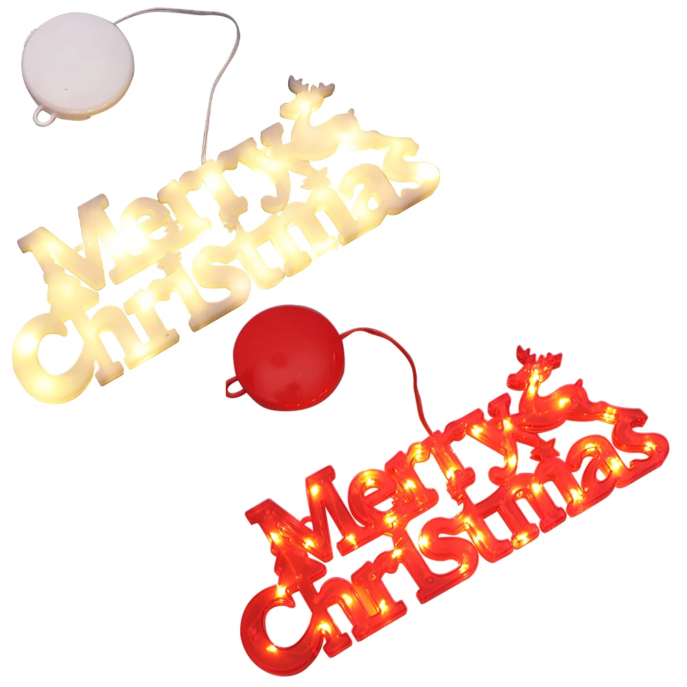 

Merry Christmas Letters LED Hanging Lights Super Bright Battery Operated Lighting Lamp For Christmas New Year Decoration