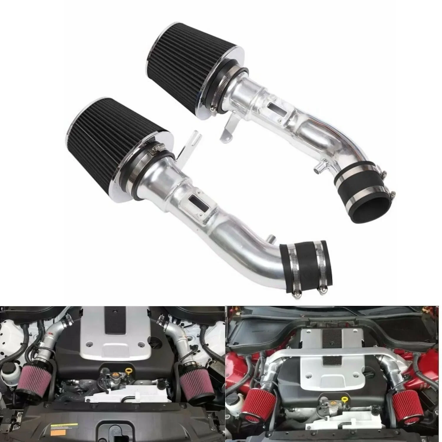 Комплект черных фильтров Системы холодного воздуха для Infiniti G37 3 7 л 08-13 Nissan 370Z 09-20